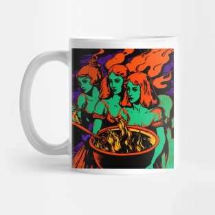 Witches Around a Cauldron Pop Art 3 Mug